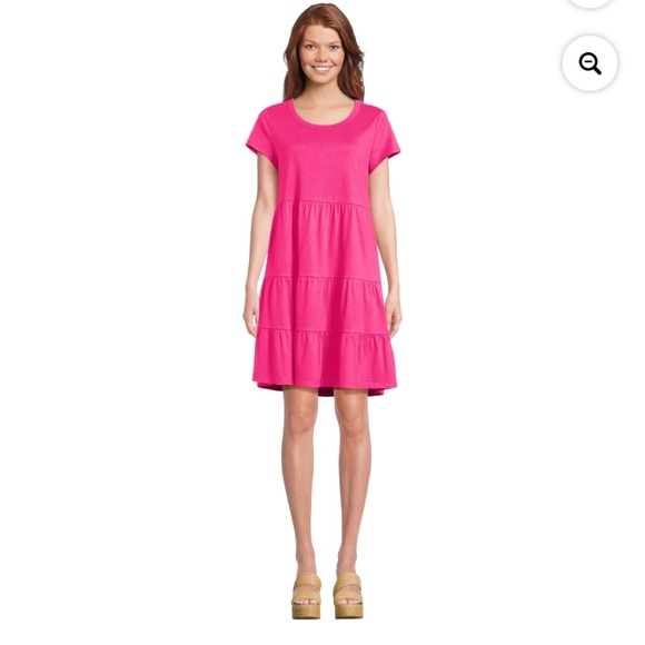 Time and Tru Women’s Smokin’ Hot Pink Pocket Dress XXL/20 NEW - Picture 3 of 7